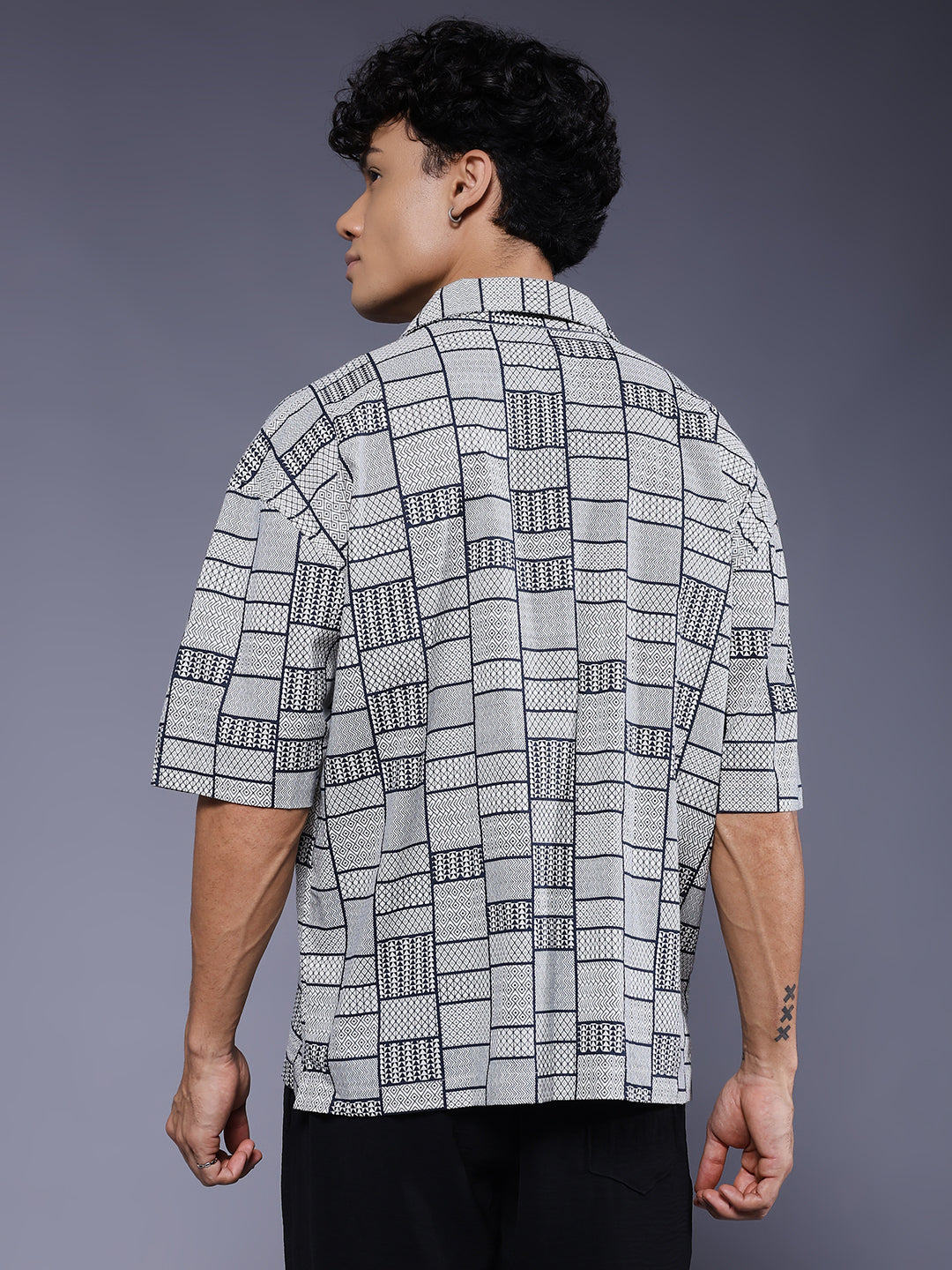 Mens Half Sleeve Casual Shirt  – White