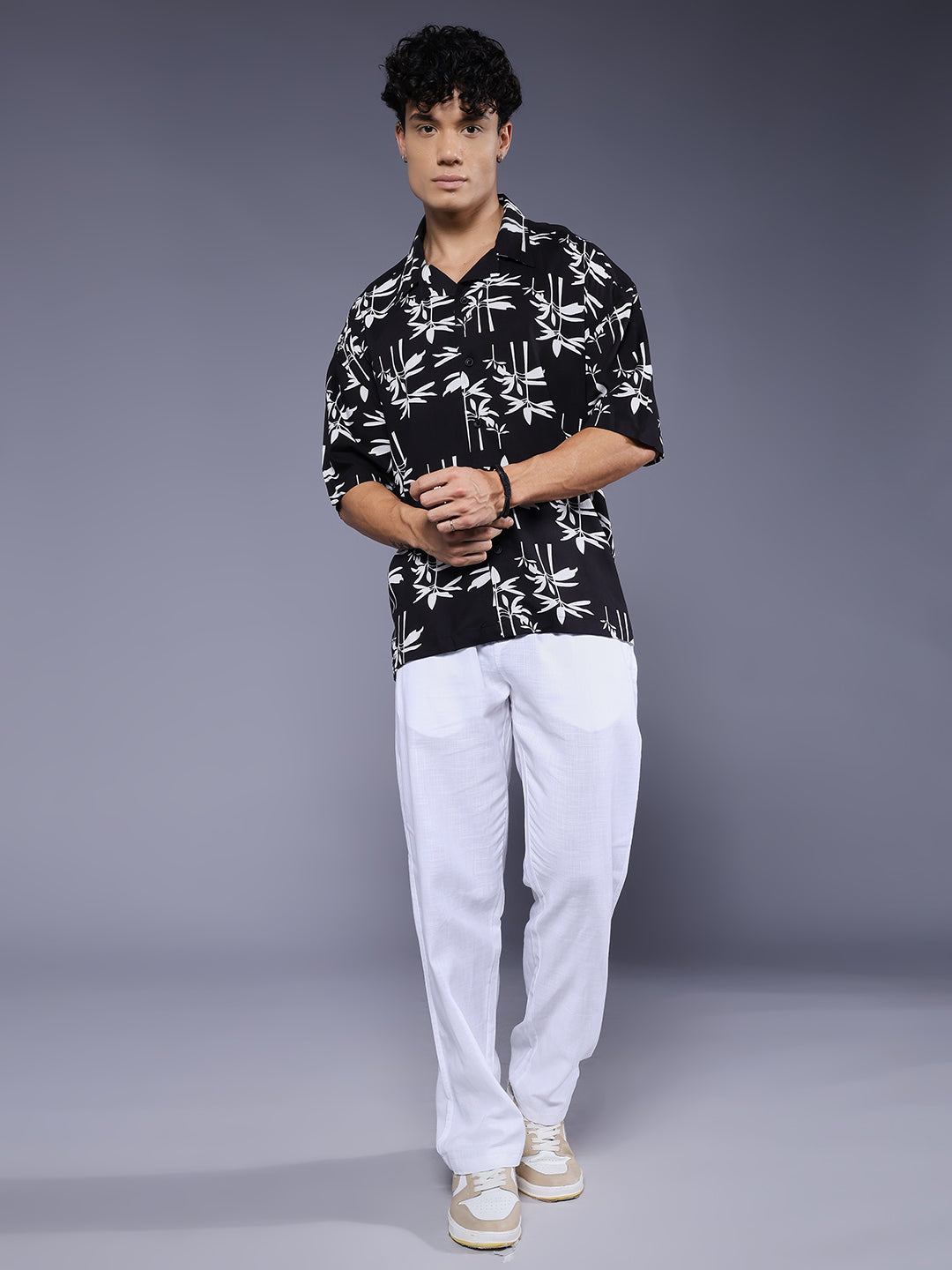 Mens Half Sleeve Casual Shirt  – Black