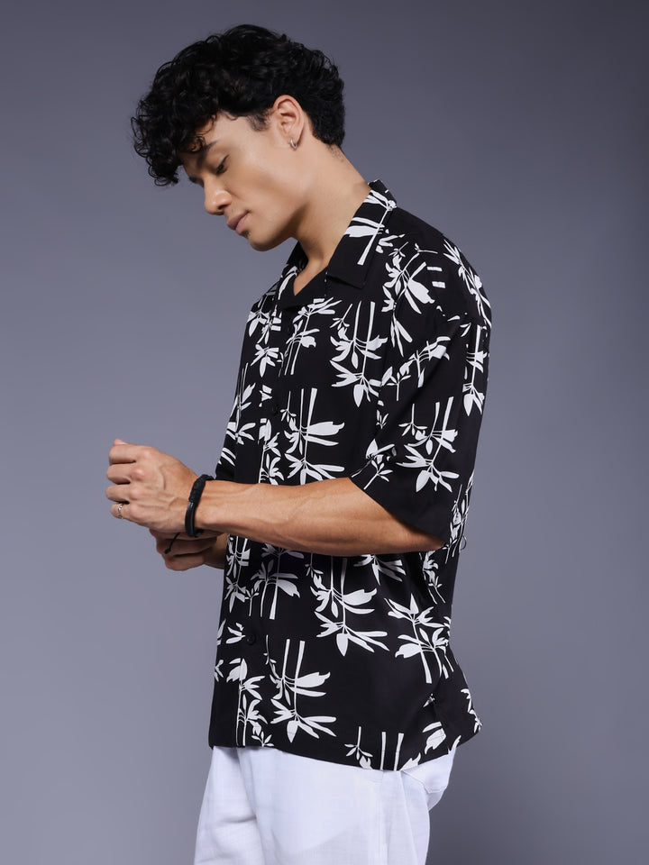 Mens Half Sleeve Casual Shirt  – Black