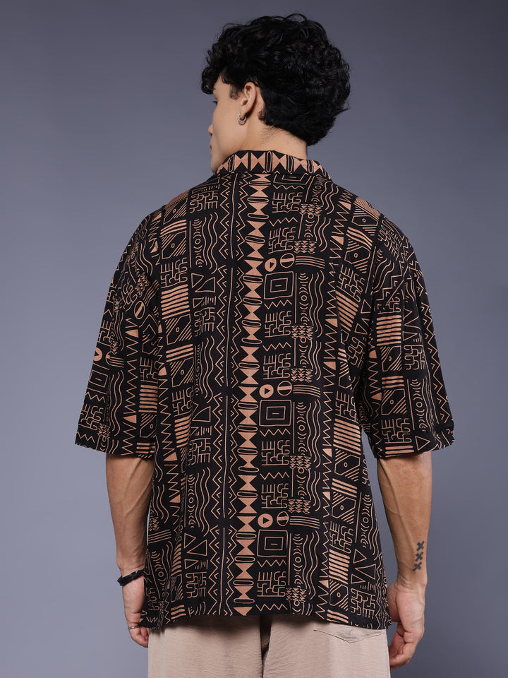 Mens Half Sleeve Casual Shirt  – Black