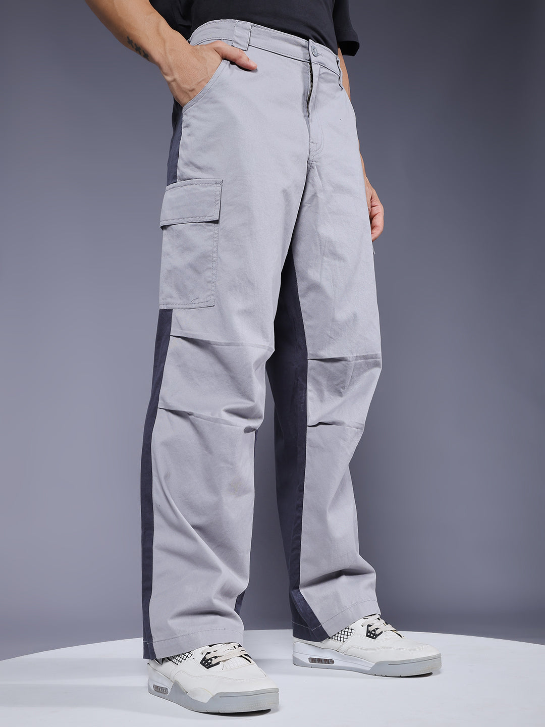 ColorBlock Parachute Pants For Men