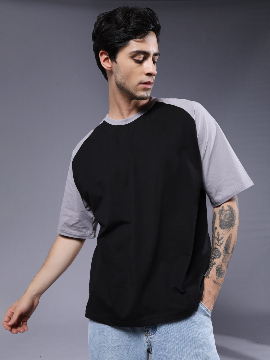 Men Oversized Colorblock T-Shirt