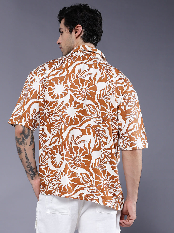 Mens Half Sleeve Casual Shirt  – Beige