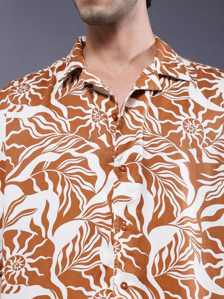 Mens Half Sleeve Casual Shirt  – Beige
