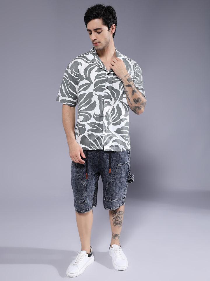 Mens Half Sleeve Casual Shirt  – White