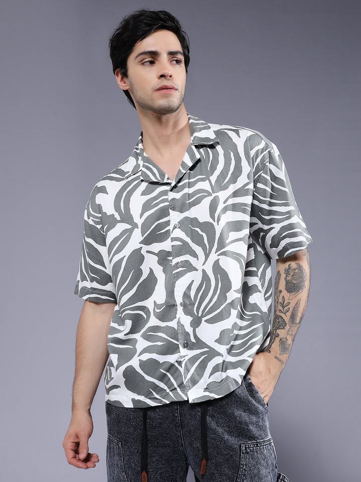 Mens Half Sleeve Casual Shirt  – White