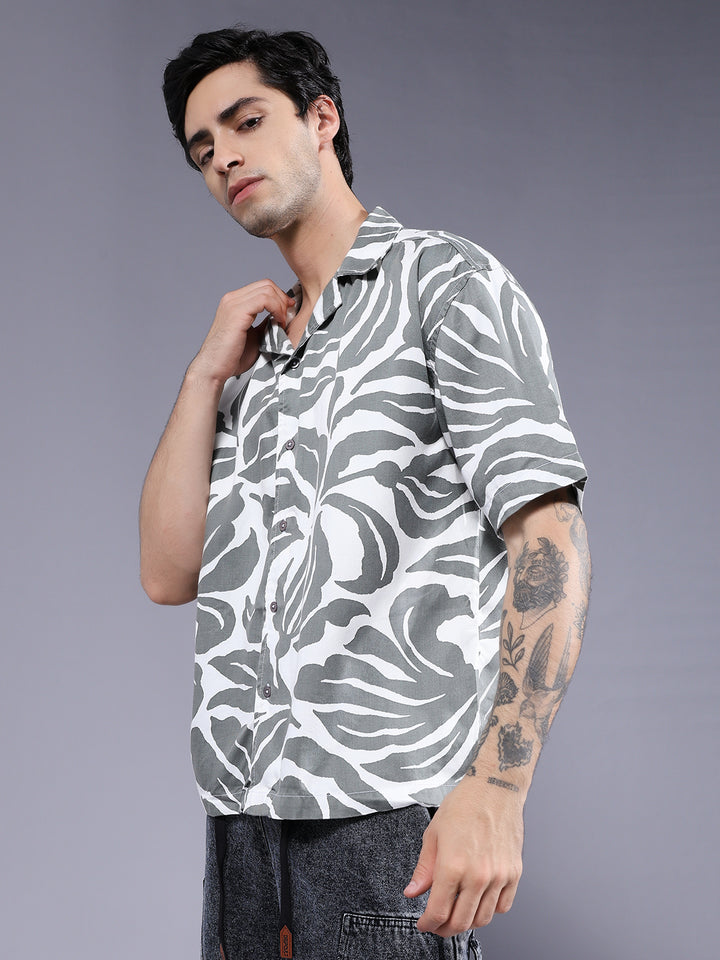 Mens Half Sleeve Casual Shirt  – White