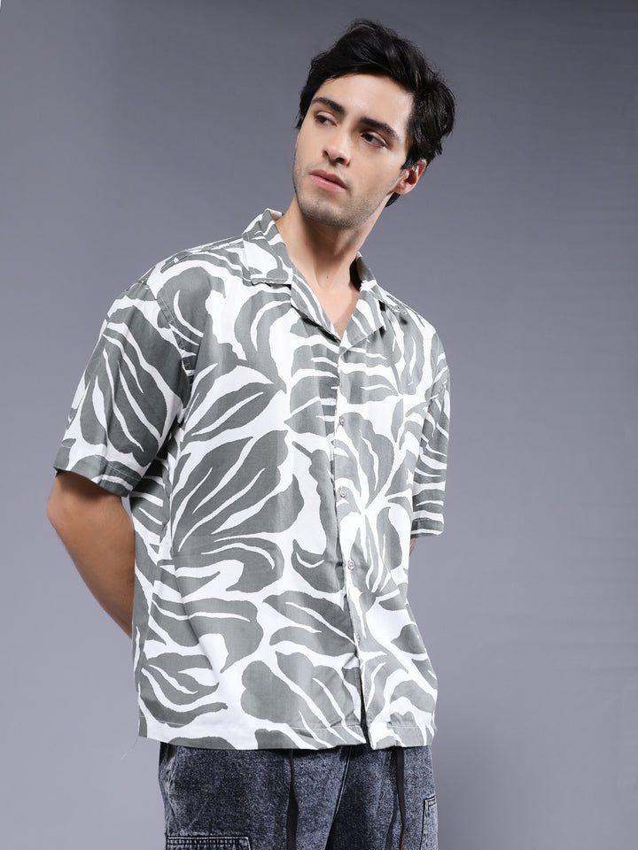 Mens Half Sleeve Casual Shirt  – White