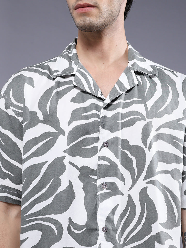 Mens Half Sleeve Casual Shirt  – White