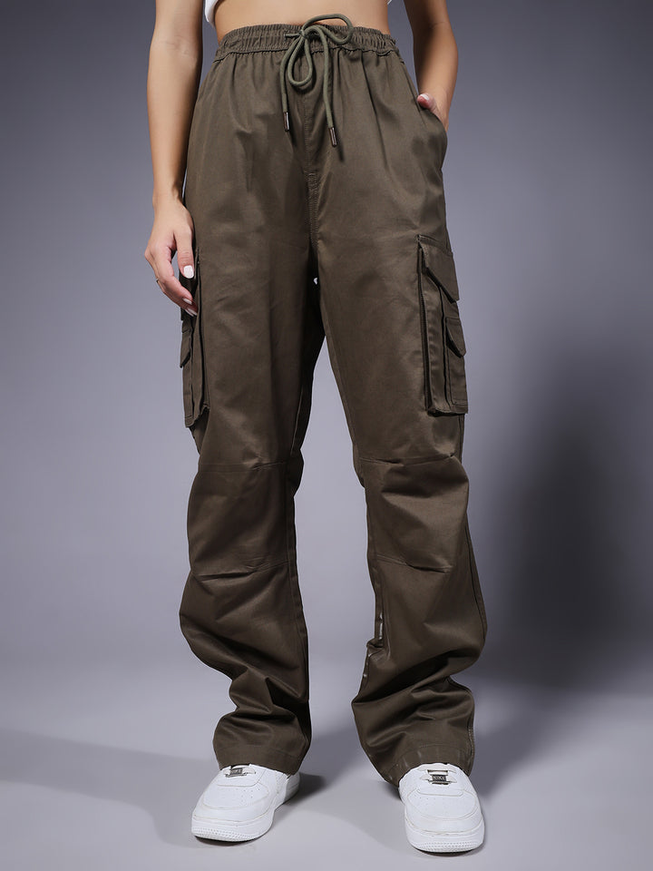 Women Utility Cargo - Olive Green