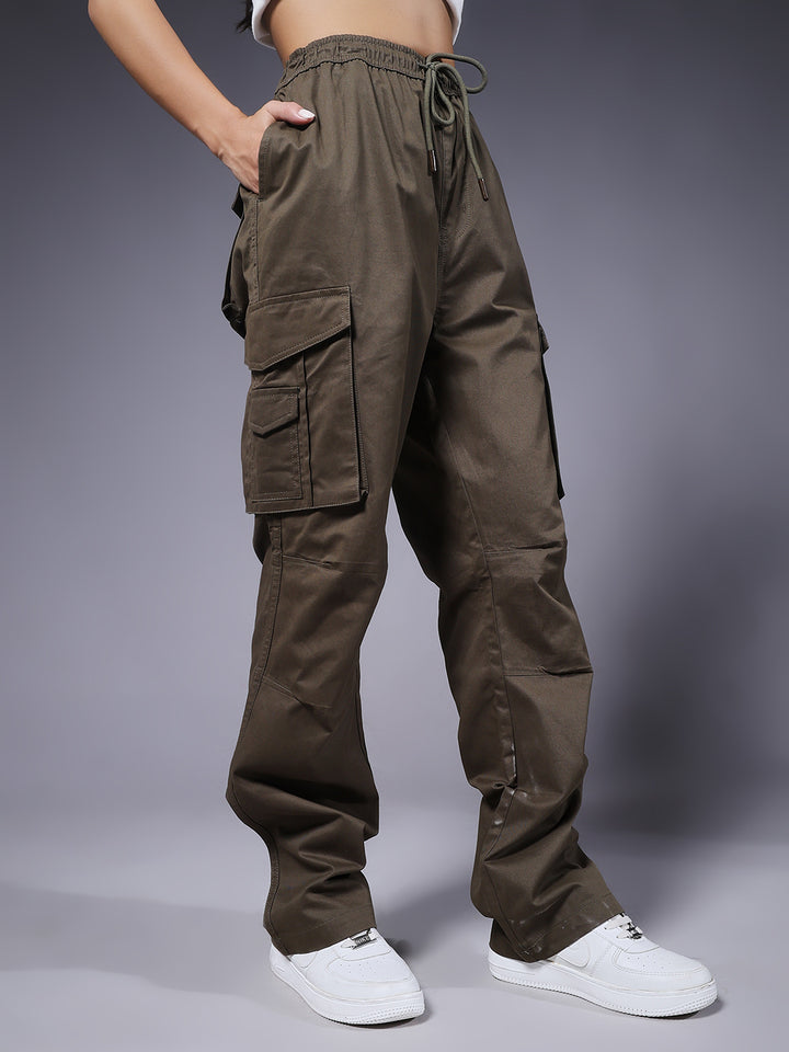 Women Utility Cargo - Olive Green