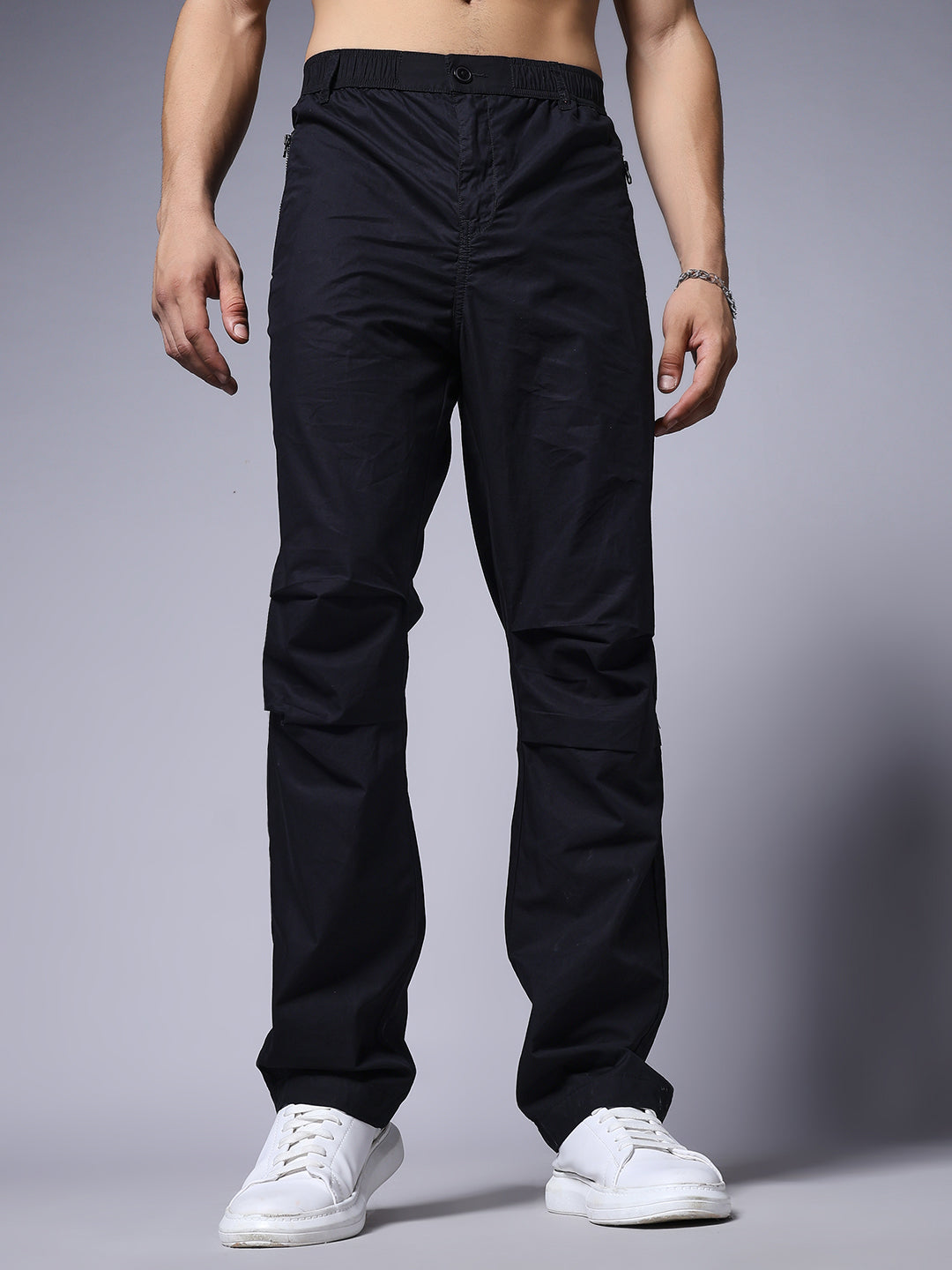 Men Utility Cargos- Black