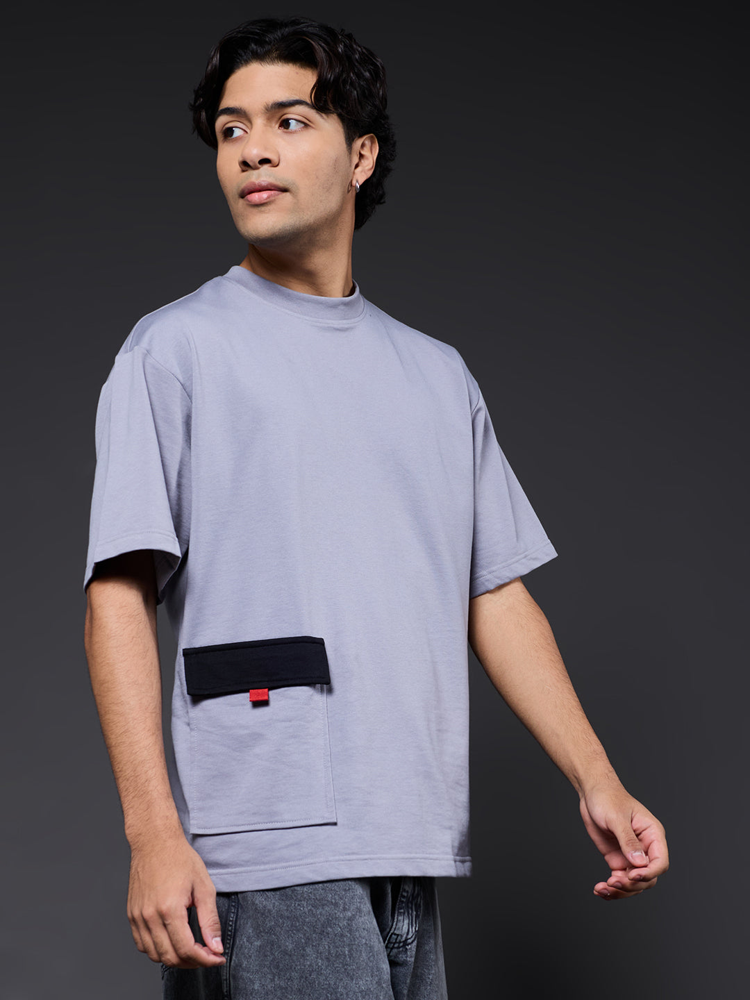 Cargo T-Shirt For Men - Ash Grey