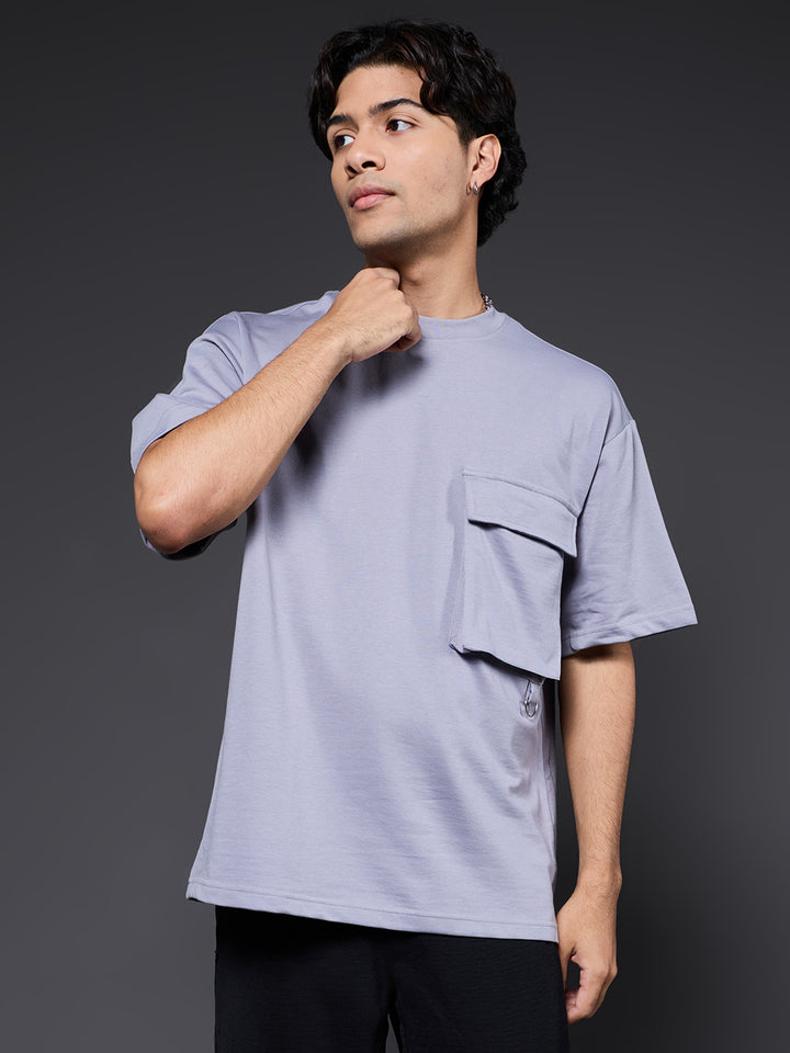 Cargo T-Shirt For Men - Ash Grey
