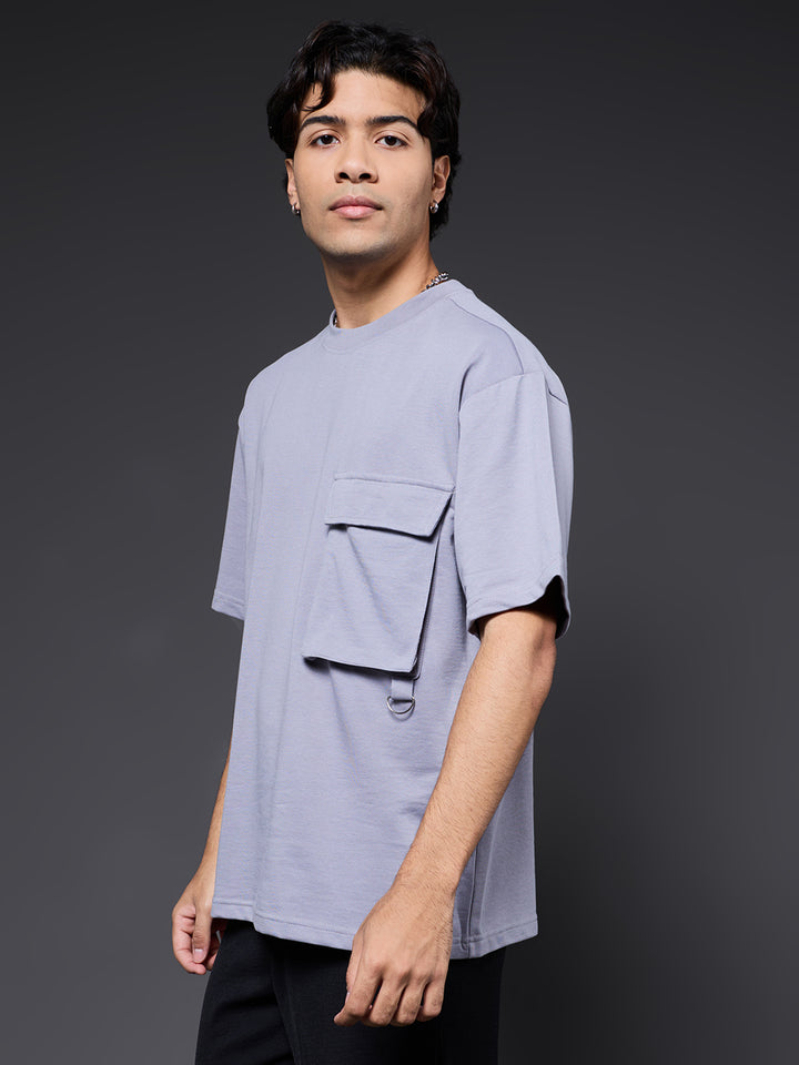 Cargo T-Shirt For Men - Ash Grey