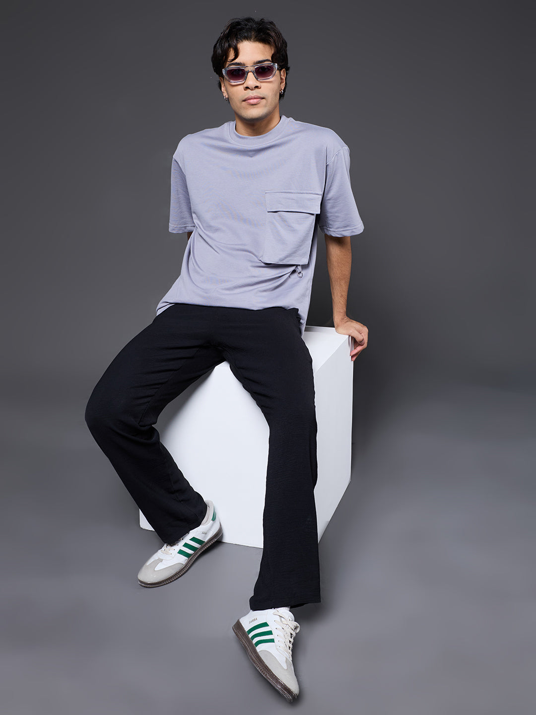 Cargo T-Shirt For Men - Ash Grey