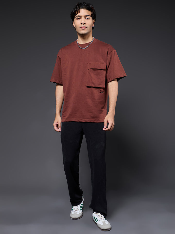 Cargo T-Shirt For Men -Cocoa