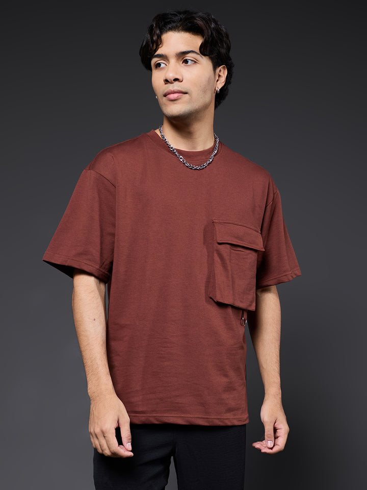 Cargo T-Shirt For Men -Cocoa
