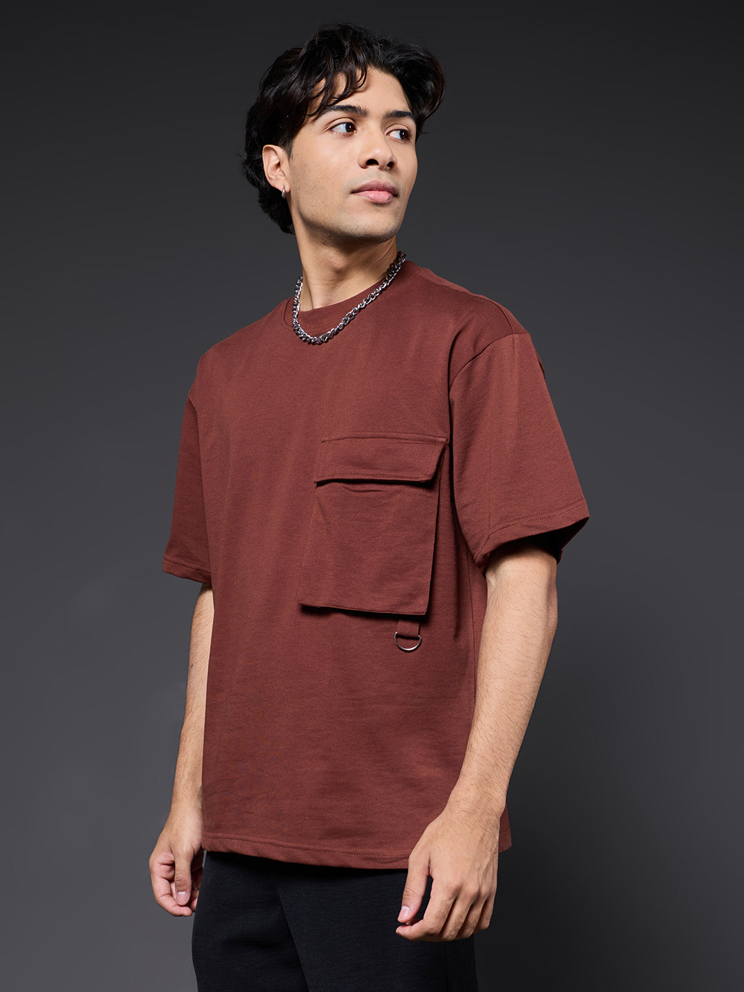 Cargo T-Shirt For Men -Cocoa