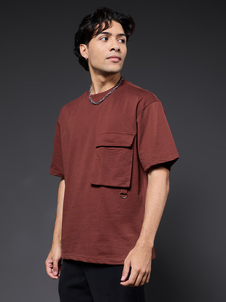Cargo T-Shirt For Men -Cocoa