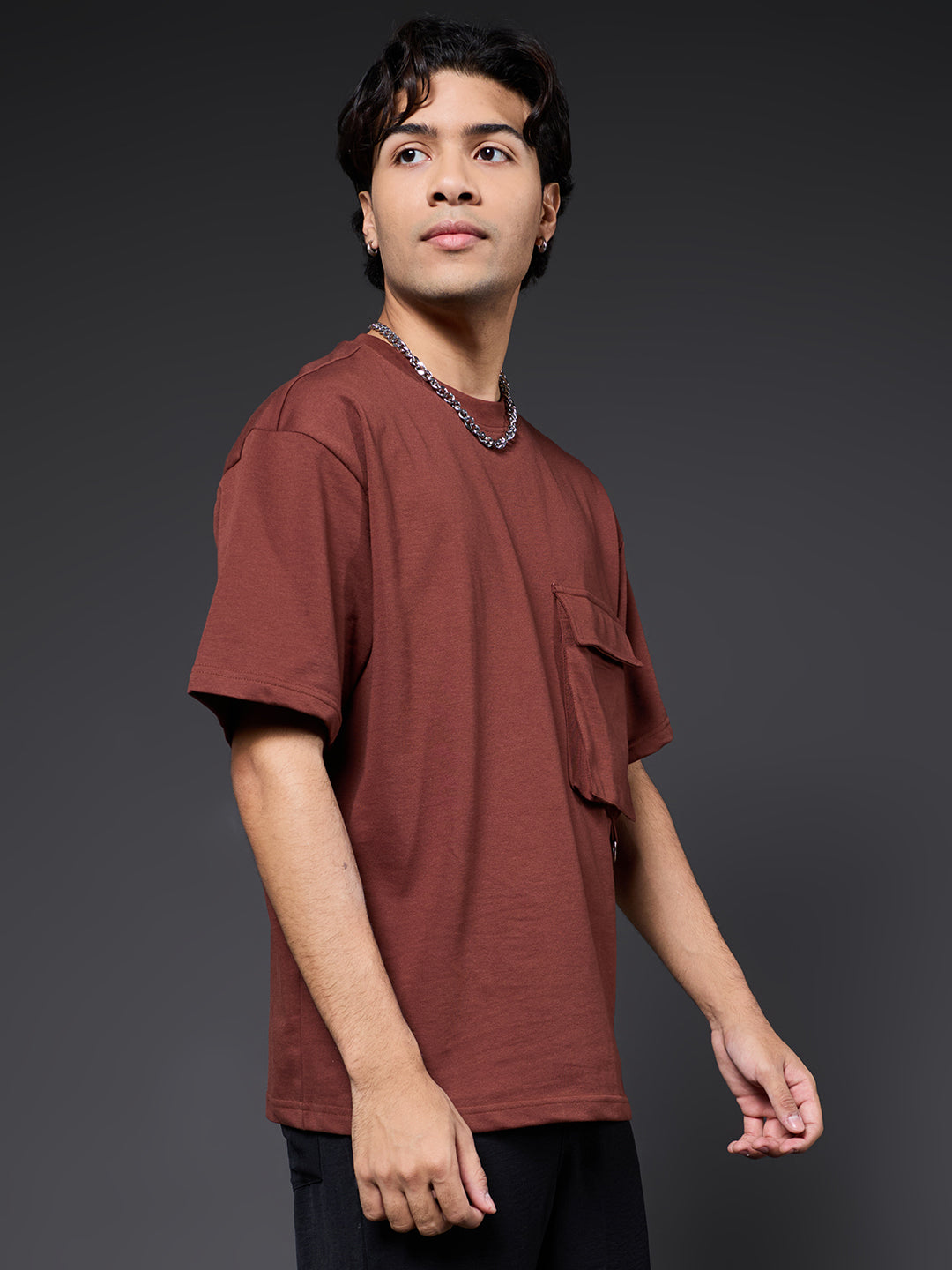 Cargo T-Shirt For Men -Cocoa