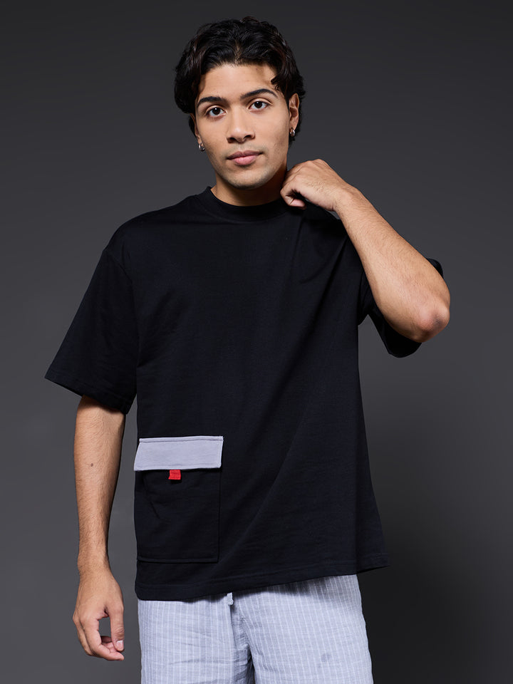 Cargo T-Shirt For Men -Black