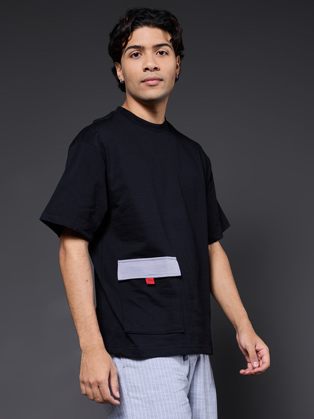 Cargo T-Shirt For Men -Black