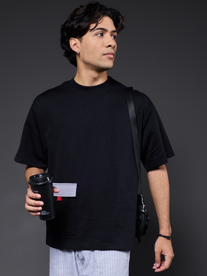 Cargo T-Shirt For Men -Black