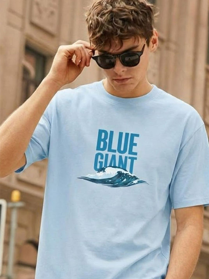 Blue Giant Men Oversized Printed T-Shirt