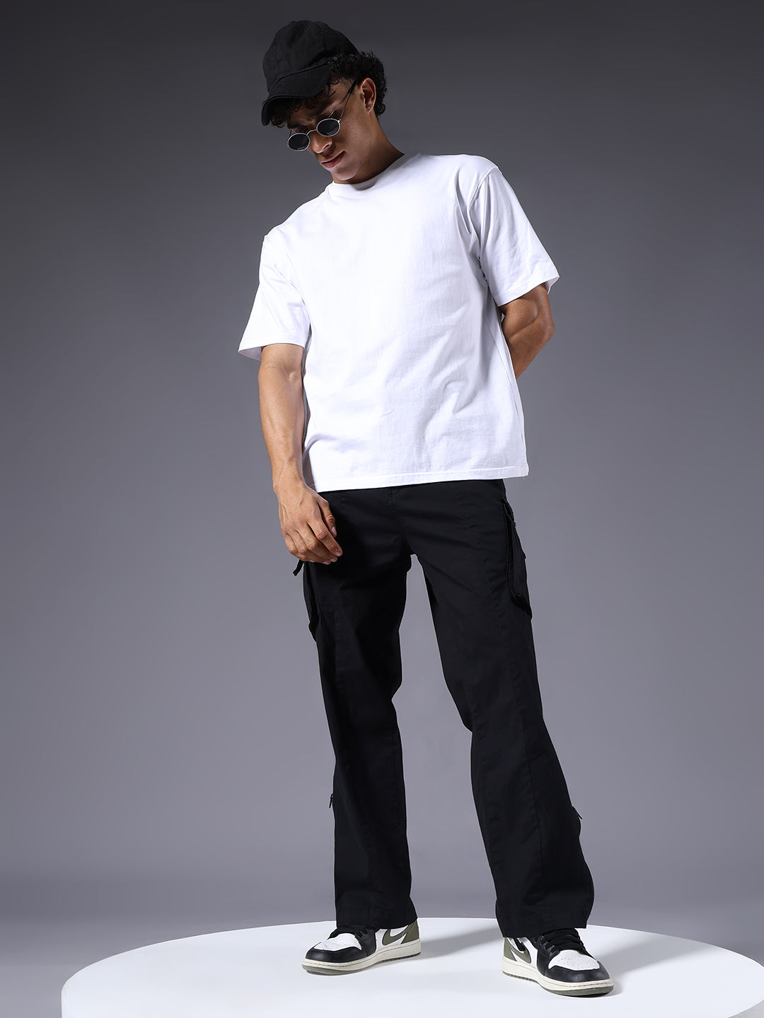 Men Utility Cargos- Black