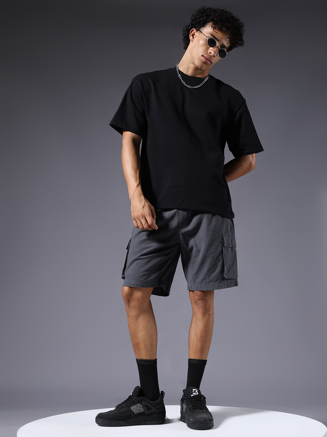 Men Utility Shorts - Dark Grey