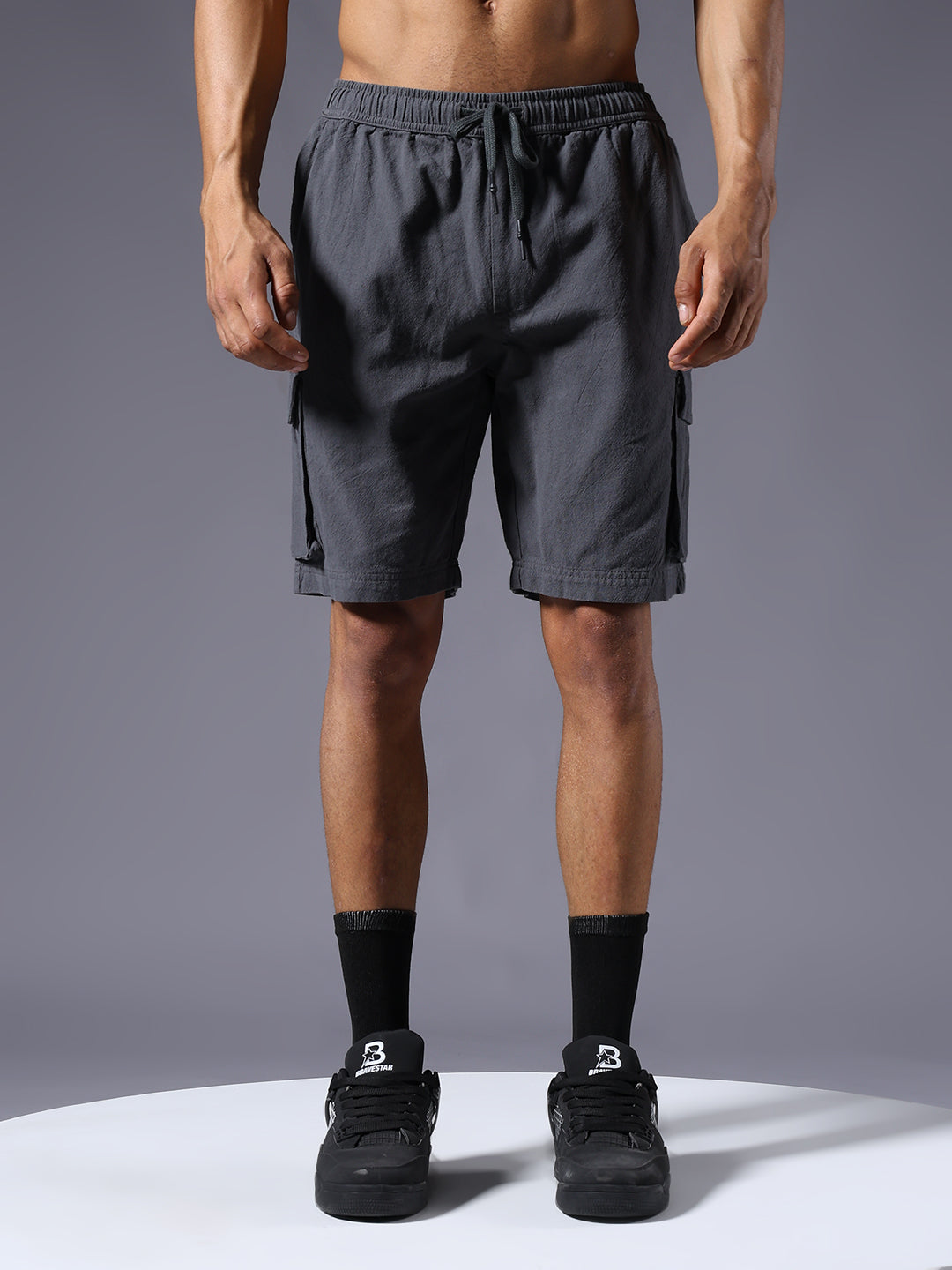 Men Utility Shorts - Dark Grey