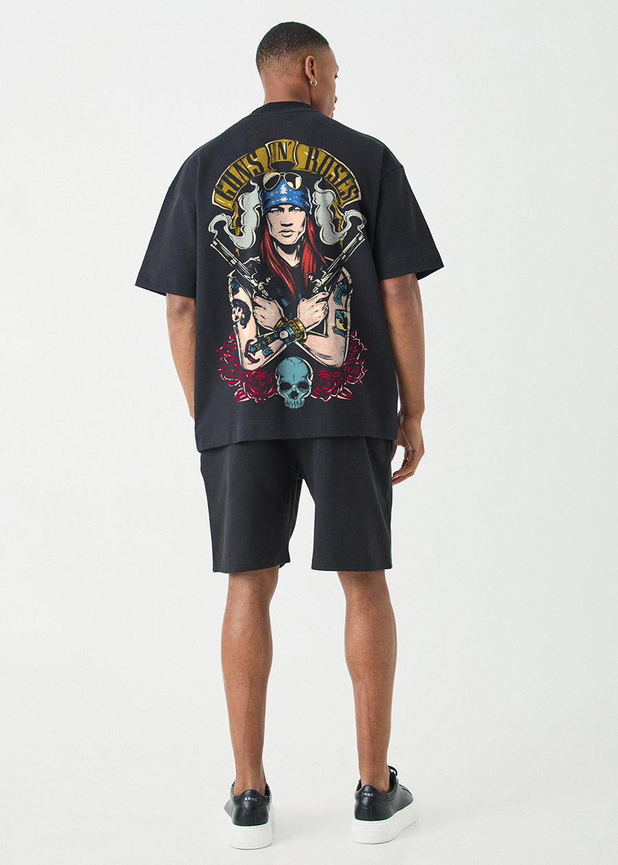 Retro Rock N Roses Men Oversized Printed T-Shirt