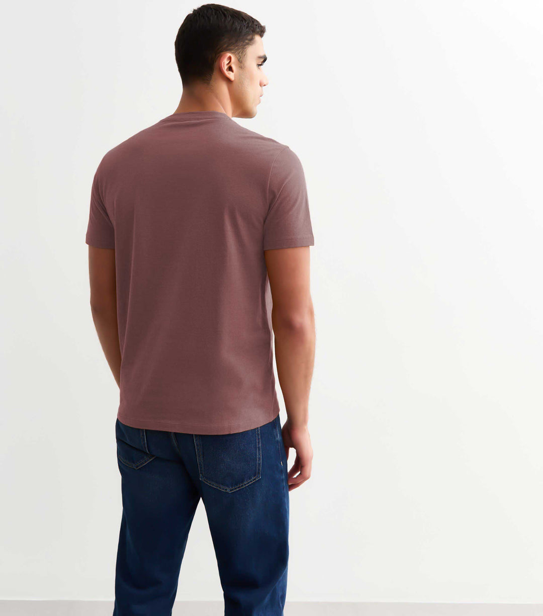 Solid Men Half Sleeve T-Shirt - Mauve Taupe