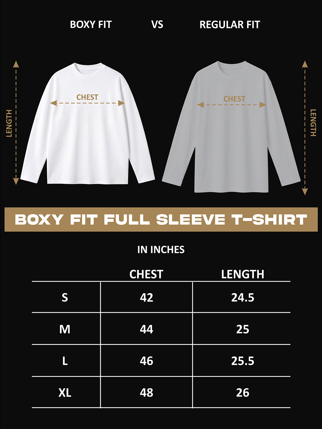 No Looking Back Full Sleeve Boxy Waffle T-Shirt