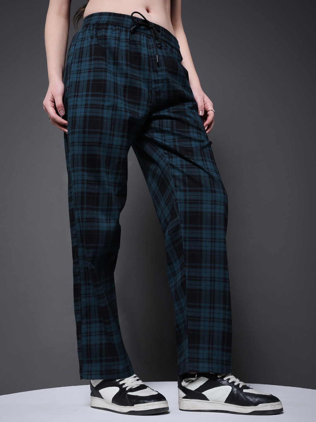 Women chequered lounge pants