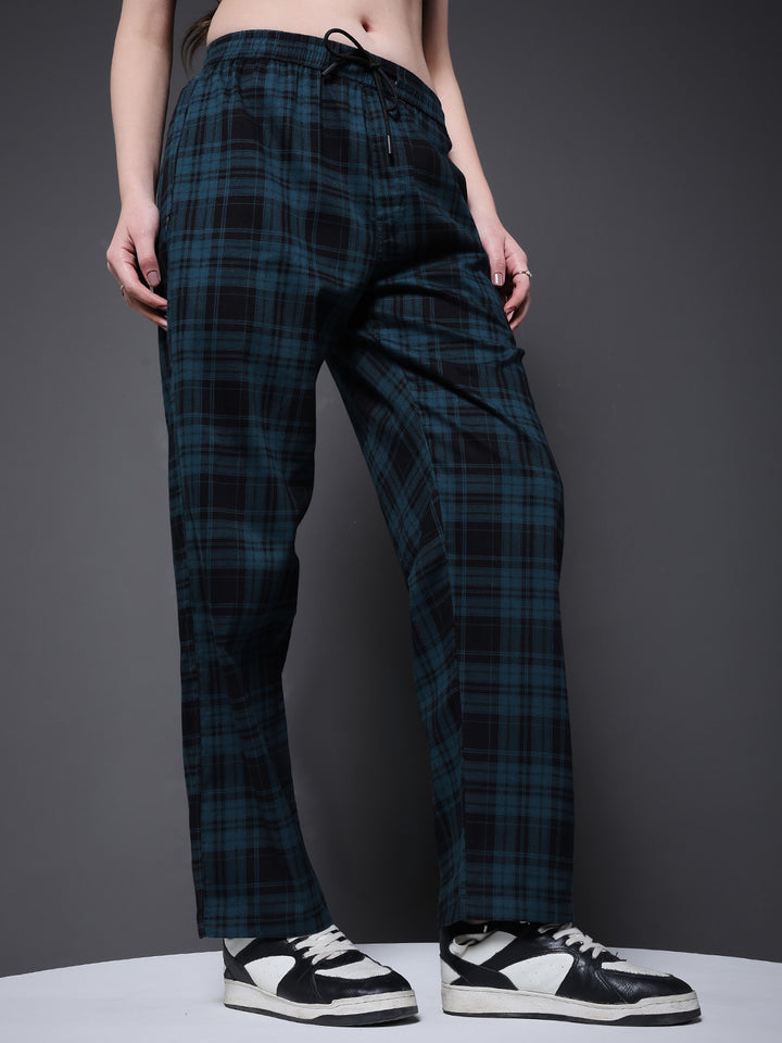 Women chequered lounge pants