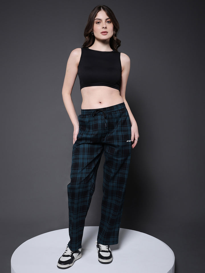 Women chequered lounge pants