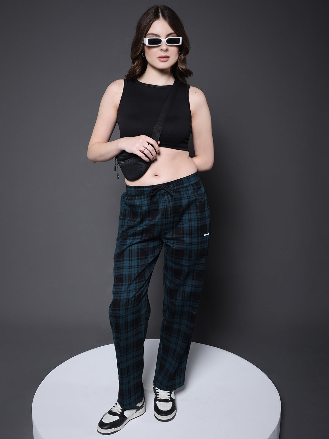 Women chequered lounge pants