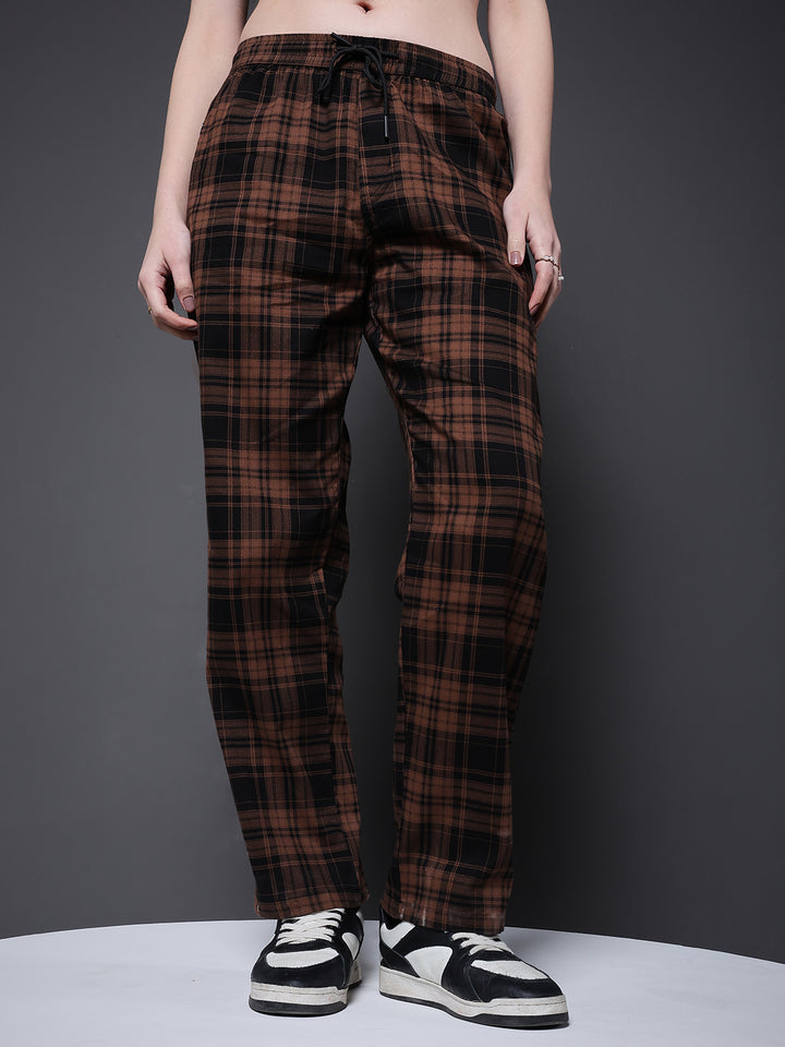 Women chequered lounge pants