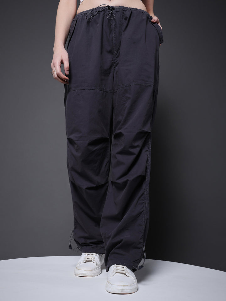 Parachute Pants For Women - Dark Grey