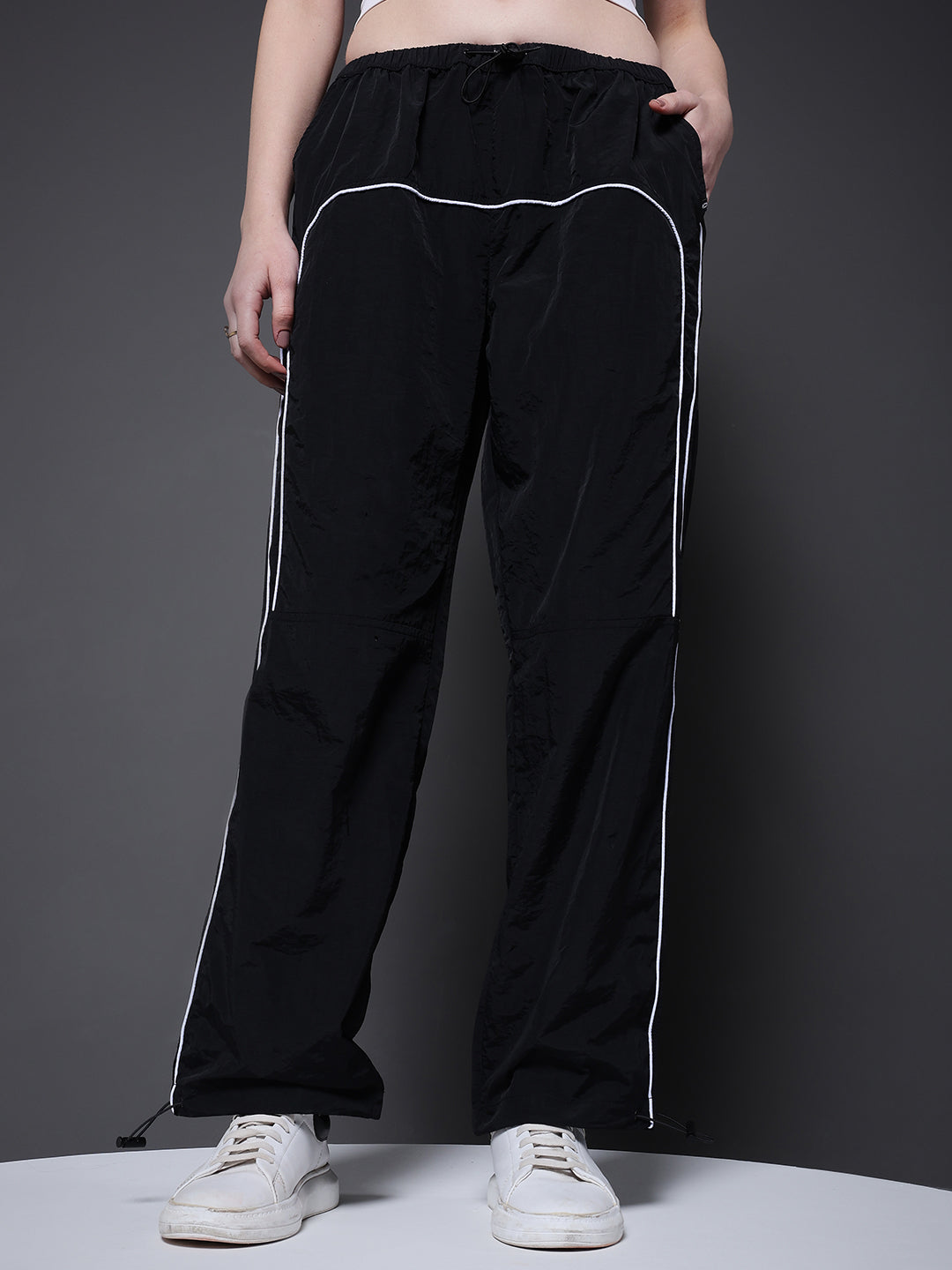 Striped Parachute Pants For Women