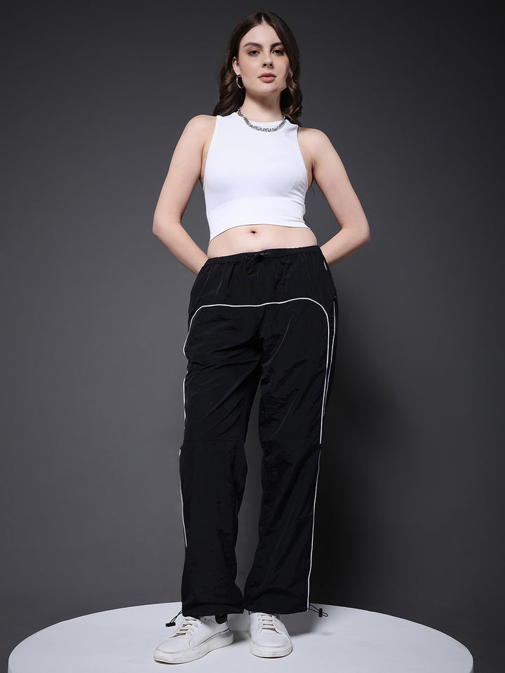 Striped Parachute Pants For Women