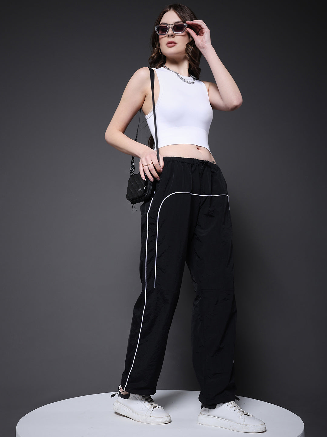 Striped Parachute Pants For Women