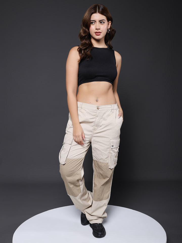 Women Utility Cargo - Beige
