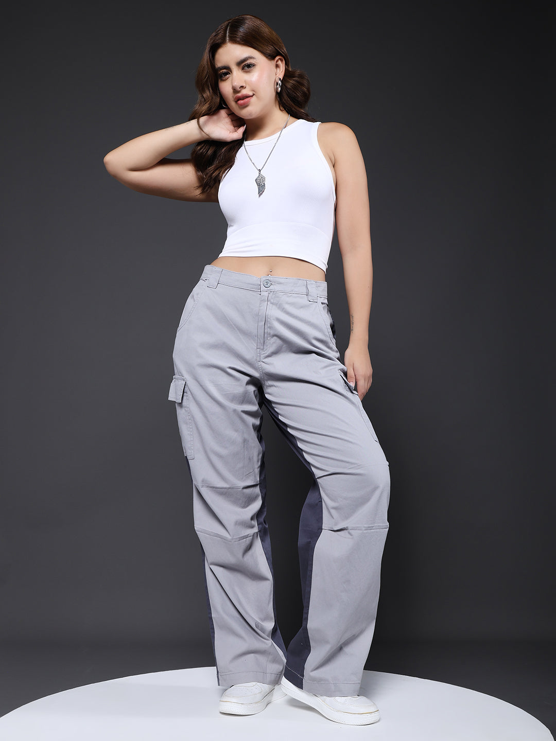 ColorBlock Parachute Pants For Women