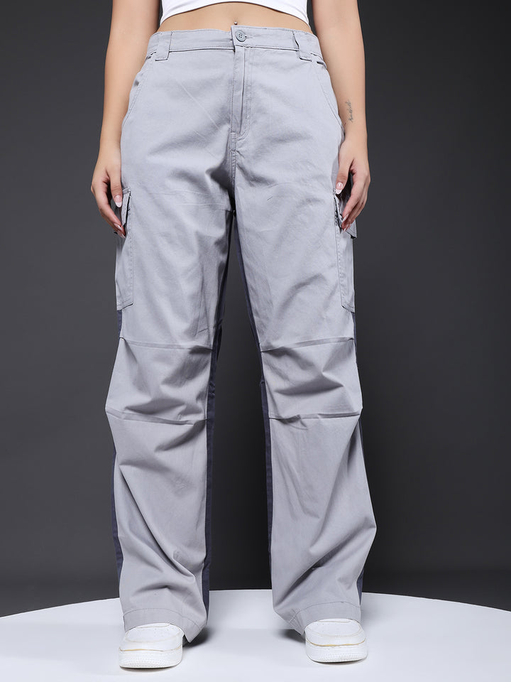 ColorBlock Parachute Pants For Women