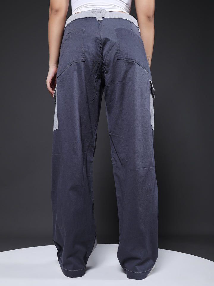 ColorBlock Parachute Pants For Women