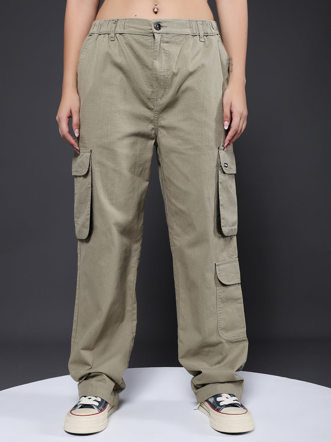 Women Utility Cargo - Olive Green