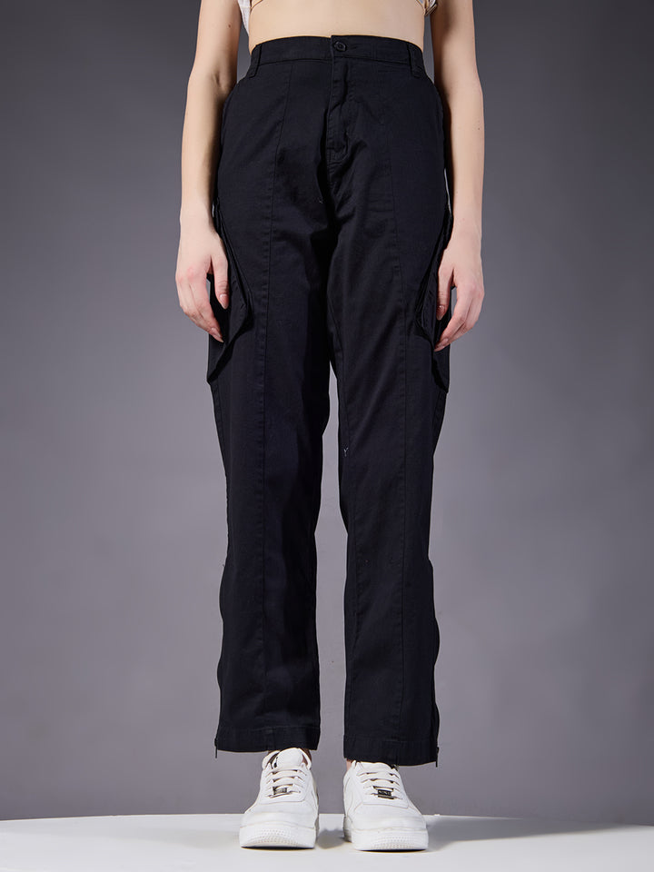 Women Utility Cargos- Black